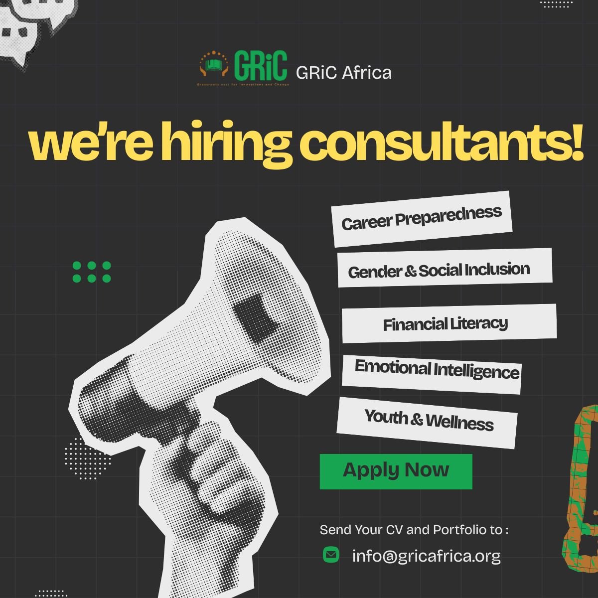 GRiC Africa Consultancy Opportunities, Nov 2025 : Consultant Roles Open for Africa-Based and Remote Applicants