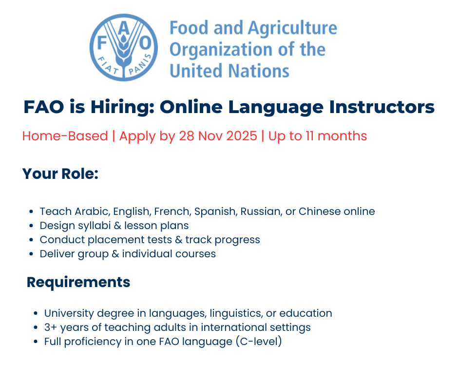 fao hiring language instructors